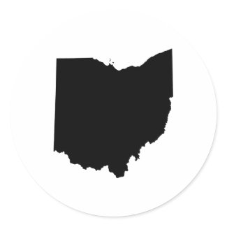 Ohio in Black and White Classic Round Sticker