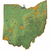 Ohio Map Keychain Cut Out