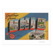 Ohio (State Capital/Flower) - Large Letter Scene Post Card