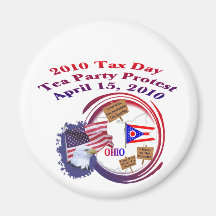 Ohio Tax Day Tea Party Protest Refrigerator Magnet