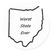 Ohio Worst State Ever Round Stickers
