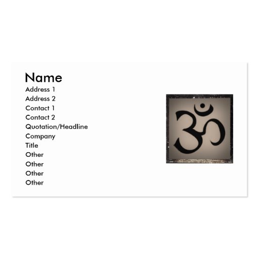 Ohm Business Card. (front side)