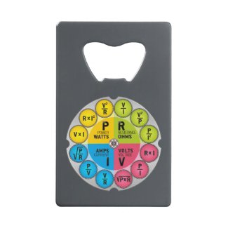 Ohm's Law Circle Credit Card Bottle Opener
