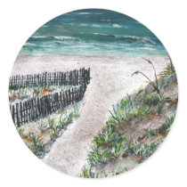 oil beach painting art print seascape stickers
