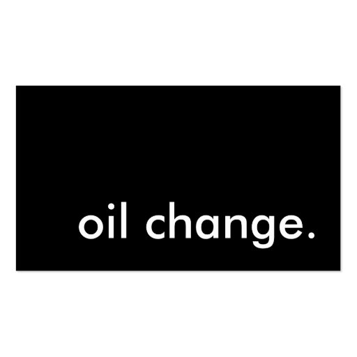 oil change. loyalty punch card DoubleSided standard business cards (Pack of 100) Zazzle