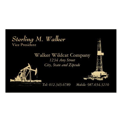 Oil Drilling Rig and Oil Pumping Units Business Card Zazzle