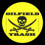 Oil Field Trash Hard Hat Sticker,Skull,Bones,Oil