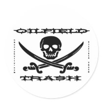 Oil Field Trash Hard Hat Sticker,Skull,Bones,Oil