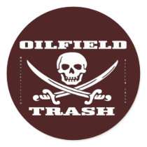 Oil Field Trash Sticker,Skull And Crossbones,Oil