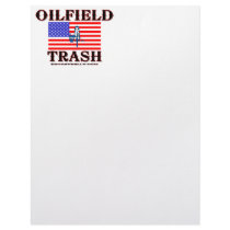 Oil Field Trash,US Flag,Letterhead,Oil,Rig,Oilman