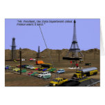 Oil Fields - Eiffel tower Greeting Cards