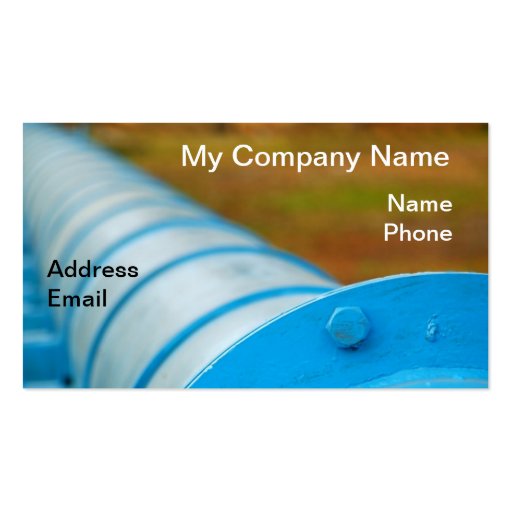 Oil, Gasoline and Heating Oil Pipeline Business Card (front side)