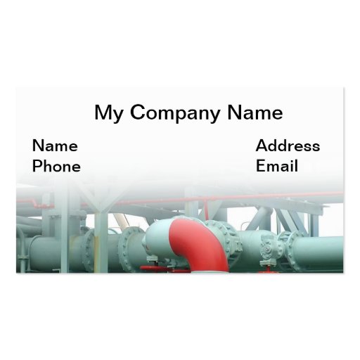Oil, Gasoline and Heating Oil Pipeline Business Card Templates (front side)