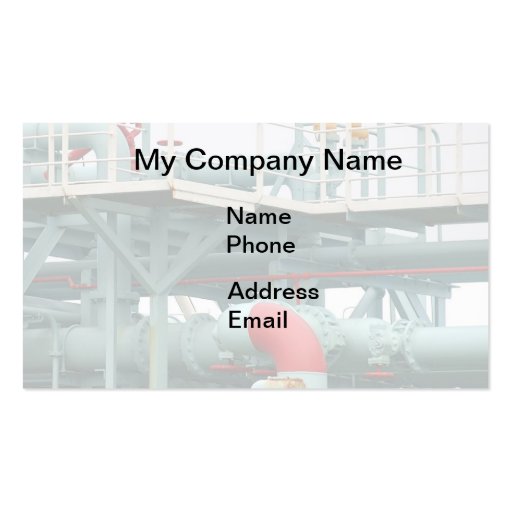 Oil, Gasoline and Heating Oil Pipeline Business Card Template (front side)