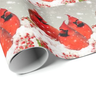 Oil Painted Red Cardinal Wrapping Paper