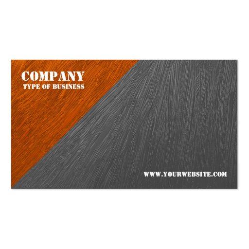 Oil Painted Triangular Corner - Orange and Gray Business Card (back side)