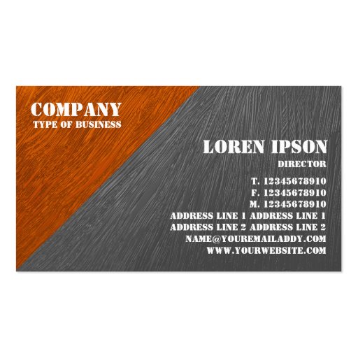 Oil Painted Triangular Corner - Orange and Gray Business Card