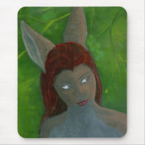 oil painting Furry Anthropomorphic Rabbit girl Mousepads