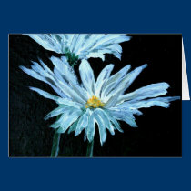oil painting of white daisy flowers modern art cards