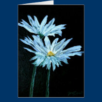 oil painting of white daisy flowers modern art cards