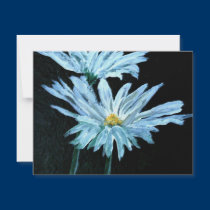 oil painting of white daisy flowers modern art invitations