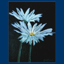 oil painting of white daisy flowers modern art letterhead