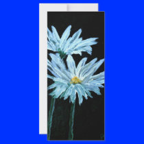 oil painting of white daisy flowers modern art custom rack card