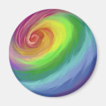 Oil painting rainbow swirl pattern magnet