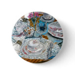 oil painting still life china tea set dinnerware pins