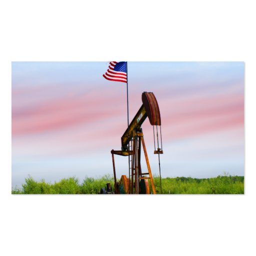 Oil Pump With American Flag Business Cards (back side)