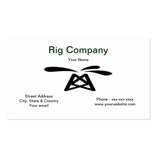 Oil Rig Business Card (front side)