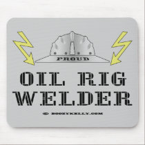 Oil Rig Welder,Blue Collar Mousepad,Oil,Gas