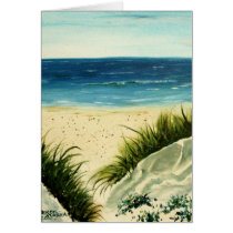 oil sand dunes beach art  painting card