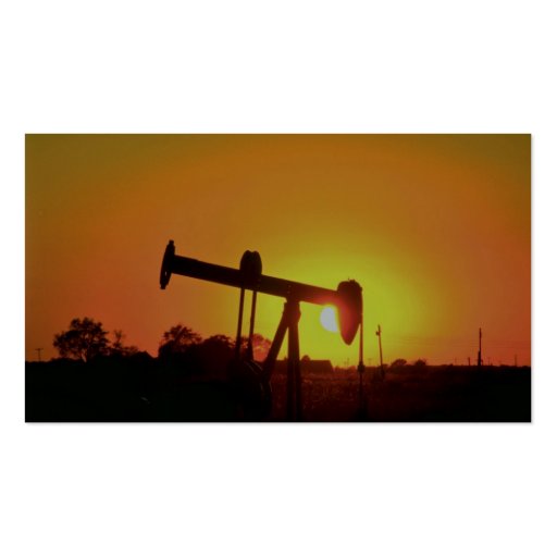 Oil well pump at sunset, Illinois, U.S.A. Business Cards (back side)