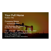 Oil well pump at sunset, Illinois, U.S.A. business cards