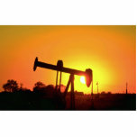 Oil well pump at sunset, Illinois, U.S.A. Photo Sculpture