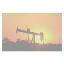 Oil well pump at sunset, Illinois, U.S.A. Stationery