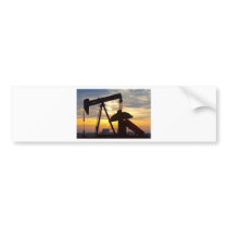 Oil Well Pump Jack Sunrise Bumper Stickers