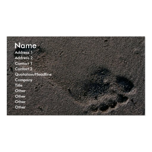 Oiled Foot Print Business Card Templates (front side)