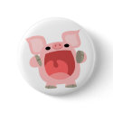 "OINK!!!" Cute Cartoon Pig Button Badge by Lioness_Graphics "OINK!!!" Cute Cartoon Pig Button Badge