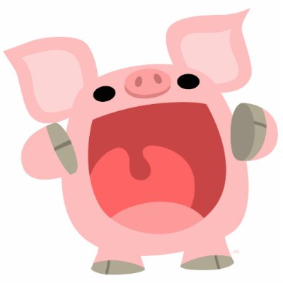 "OINK!!!" Cute Cartoon Pig Photo Sculpture by Lioness_Graphics