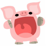 "OINK!!!" Cute Cartoon Pig Photo Sculpture
