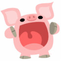"OINK!!!" Cute Cartoon Pig Photo Sculpture