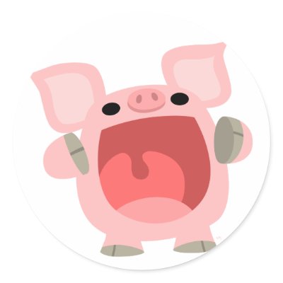 "OINK!!!" Cute Cartoon Pig Sticker by Lioness_Graphics