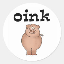 OINK PIGG ROUND STICKERS
