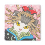 cat, kitty, geisha, oiran, ukiyoe, kimono,