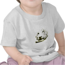 Ojos azules, tigre blanco camisetas