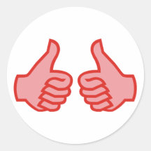 OK thumbs highly thumbs UP Round Stickers