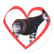 Okapi Heart Sticker