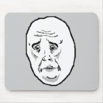 Okay Guy Face Mouse Pads